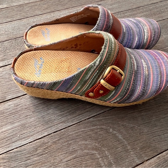 Dansko Shoes - Dansko Striped Mules with Leather Strap